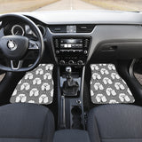 Black and White Poodle Pattern Front Car Mats