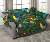 Rooster Chicken Pattern Theme Loveseat Couch Cover Protector