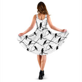 Crow Pattern Background Sleeveless Midi Dress