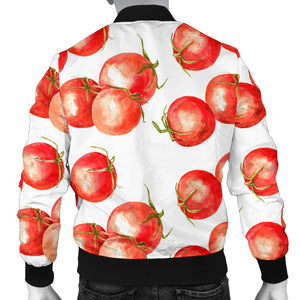 Tomato Water Color Pattern Men Bomber Jacket