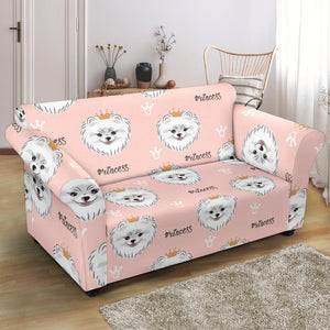 Pomeranian Pattern Loveseat Couch Slipcover