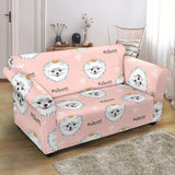 Pomeranian Pattern Loveseat Couch Slipcover