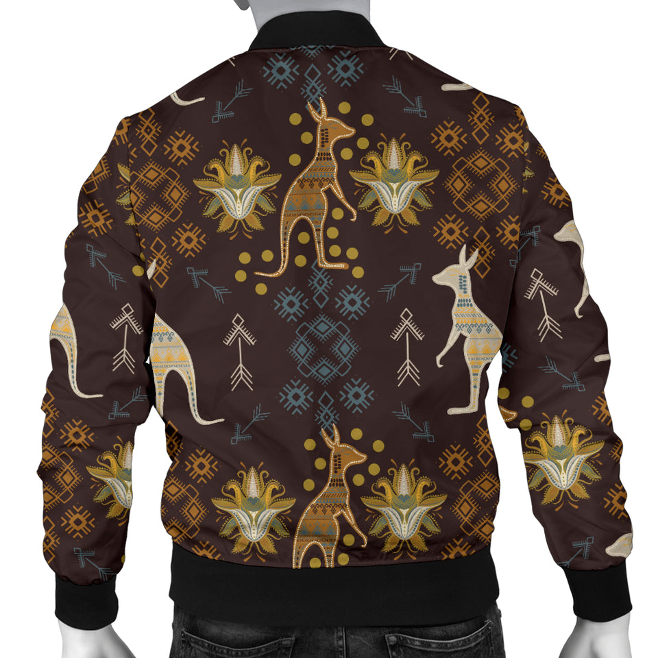 Kangaroo Aboriginal Theme Pattern  Men Bomber Jacket