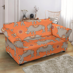 Rhino Pattern Theme Loveseat Couch Slipcover