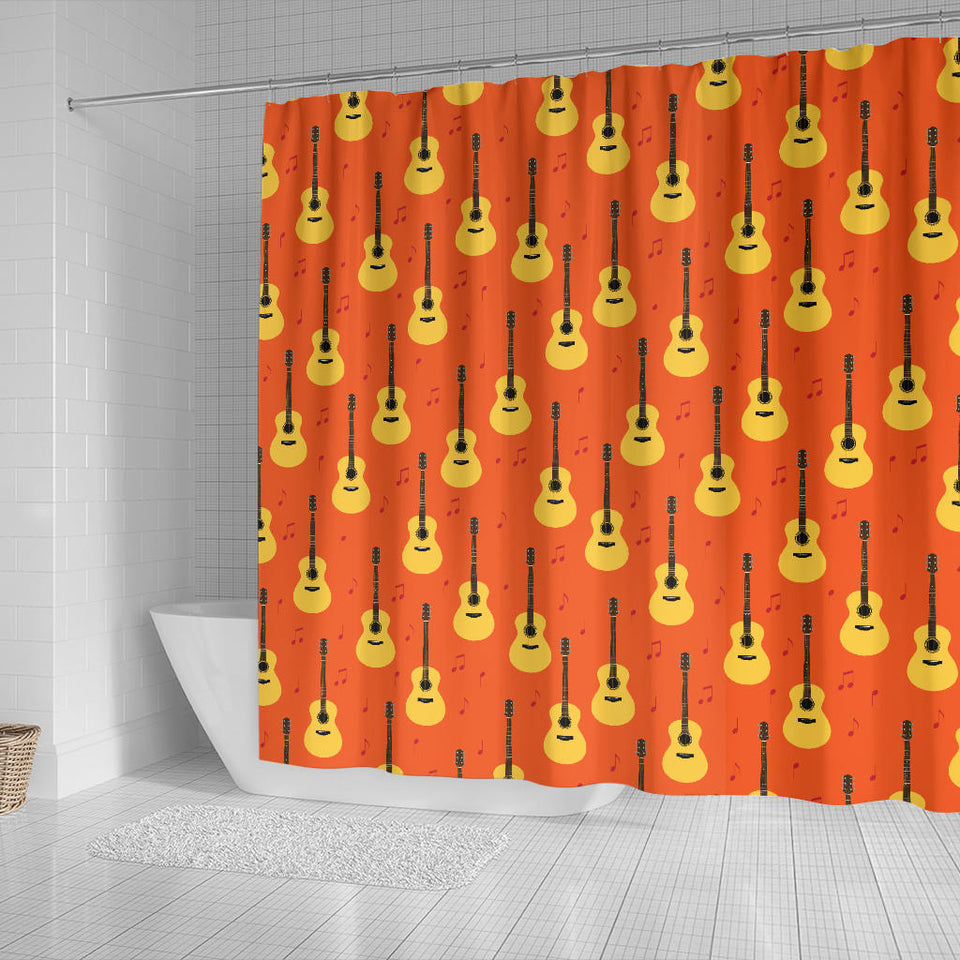 Classice Guitar Music Pattern Shower Curtain Fulfilled In US