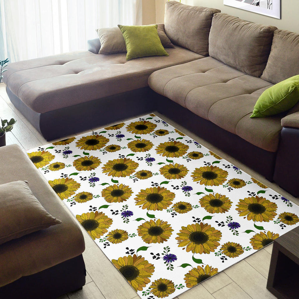 Sunflower Pattern Background Area Rug