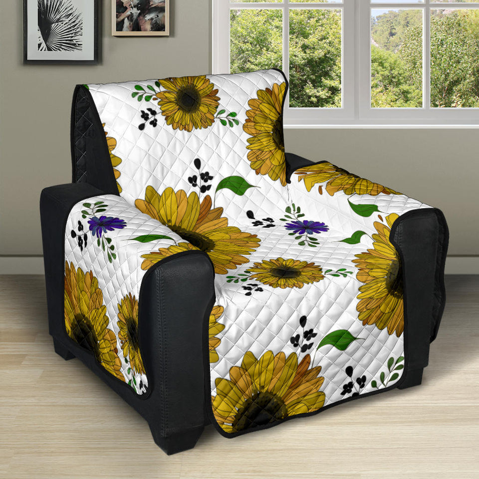 Sunflower Pattern Background Recliner Cover Protector