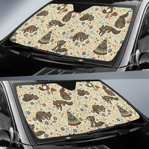 Raccoon Pattern Car Sun Shade