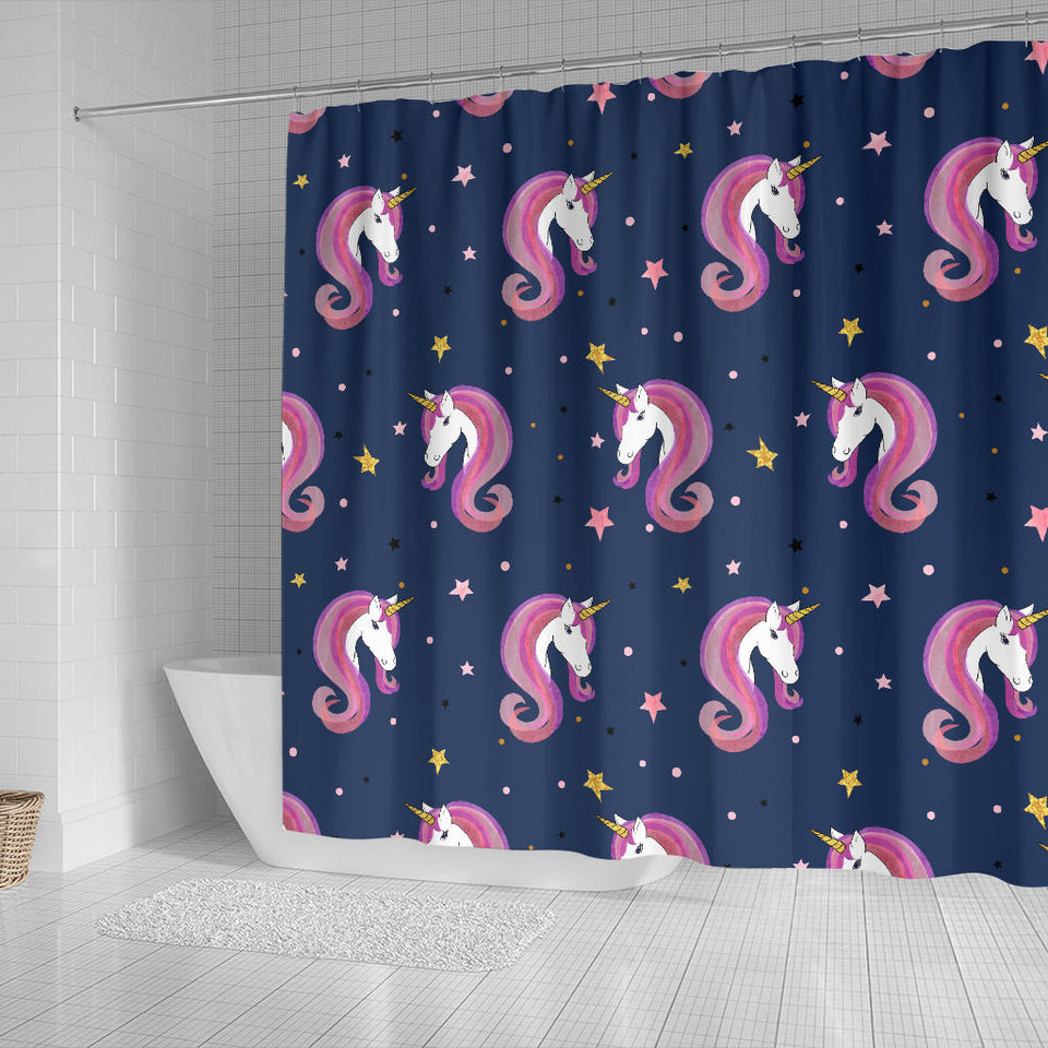 Unicorn Head Pattern Shower Curtain Fulfilled In US