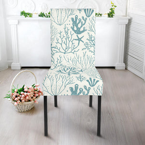 Coral Reef Pattern Print Design 02 Dining Chair Slipcover