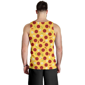 Pizza Salami Mushroom Texture Pattern Men Tank Top