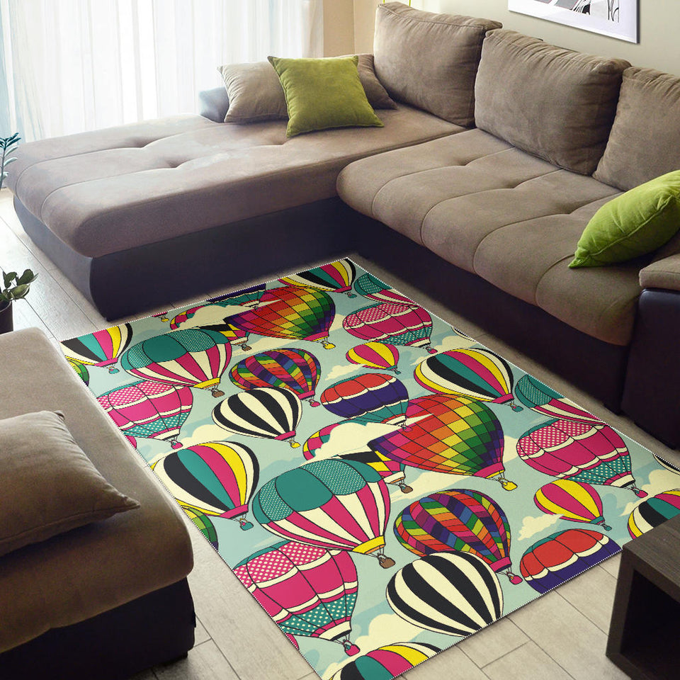 Hot Air Balloon Pattern Background Area Rug