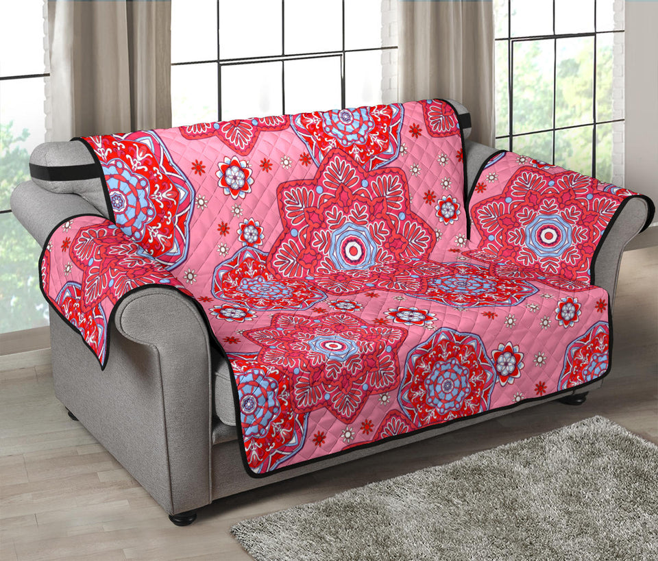 Indian Pink Pattern Loveseat Couch Cover Protector
