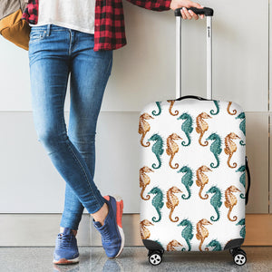 Seahorse Pattern Background Luggage Covers