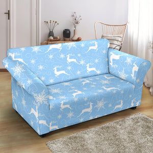 Snowflake Deer Pattern Loveseat Couch Slipcover