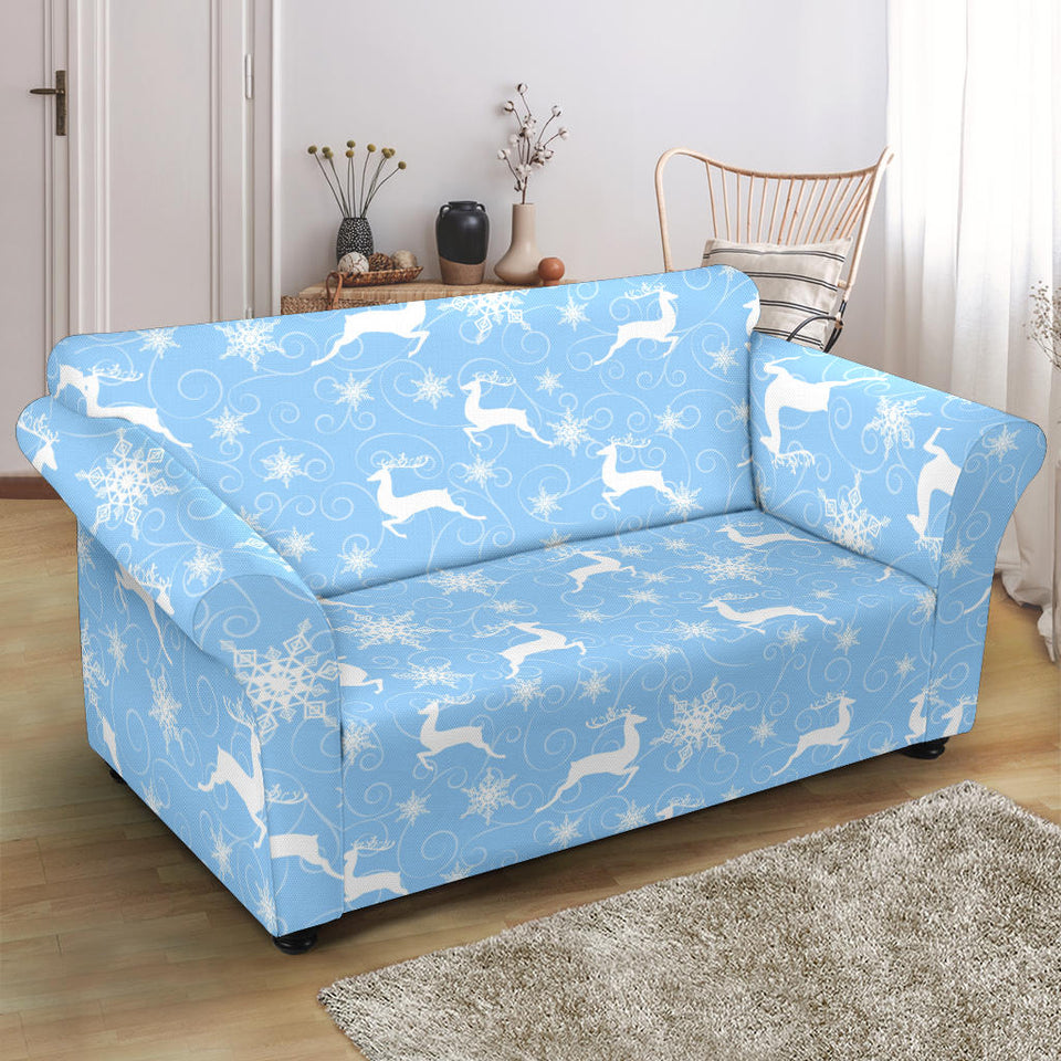 Snowflake Deer Pattern Loveseat Couch Slipcover