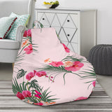 Red Pink Orchid Hibiscus Pattern Bean Bag Cover