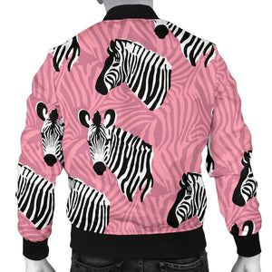Zebra Head Pattern Men Bomber Jacket