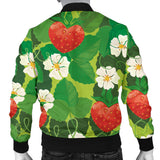 Strawberry Leaves Pattern Men Bomber Jacket