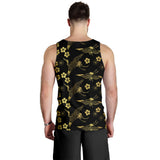 Gold Japanese Theme Pattern Men Tank Top