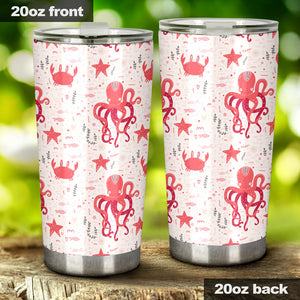 Octopus  Crab Starfish Pattern Tumbler