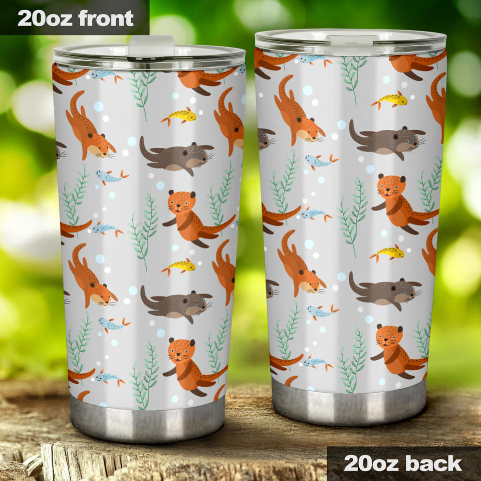 Swimming Fish Otter Pattern Tumbler