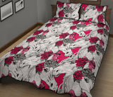 Horse Head Rose Pattern Quilt Bed Set
