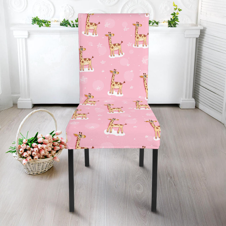 Giraffe Pattern Print Design 01 Dining Chair Slipcover