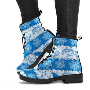 Dolphin Tribal Pattern Leather Boots