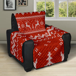 Deer Sweater Printed Red Pattern Recliner Cover Protector