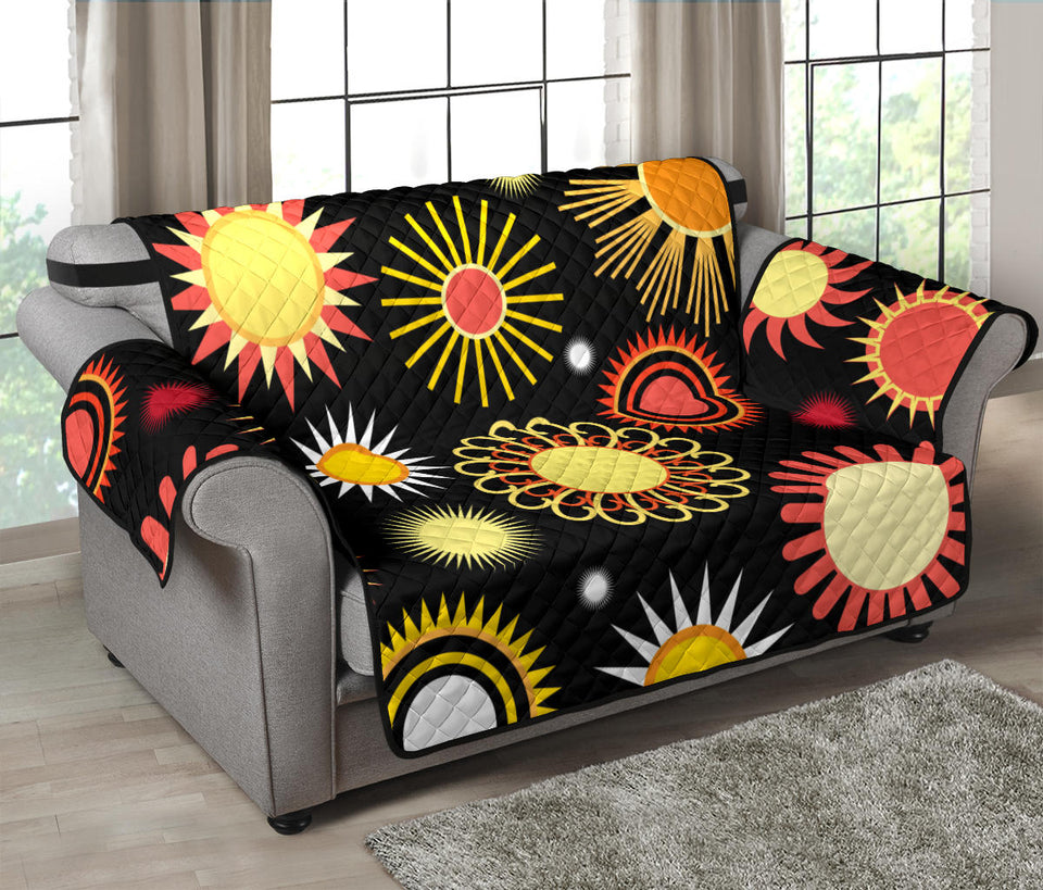 Colorful Sun Pattern Loveseat Couch Cover Protector