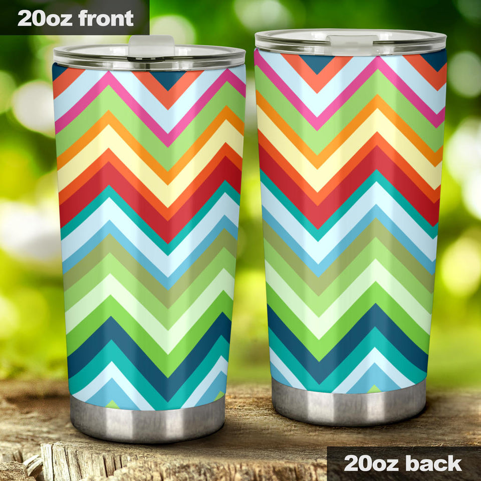 Rainbow Zigzag Chavron Pattern Tumbler