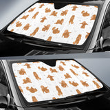 Pomeranian Yoga Pattern Car Sun Shade