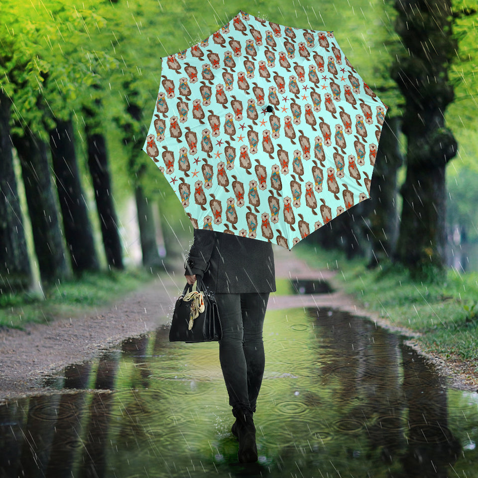 Otter Pattern Background Umbrella