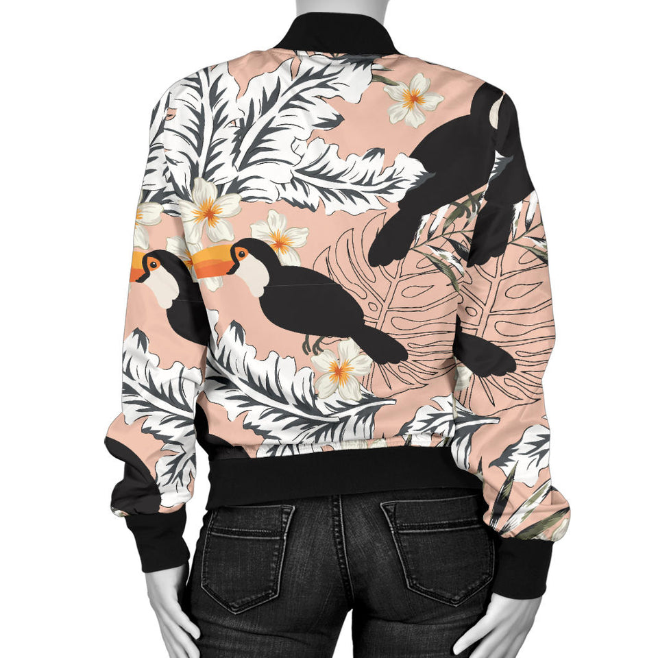 Toucan Theme Pattern Women Bomber Jacket