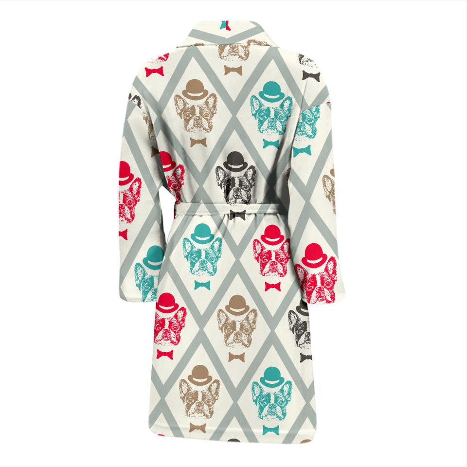 French Bulldog Tuxedo Pattern Men Bathrobe