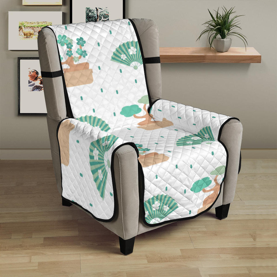 Bonsai Fan Pattern Chair Cover Protector