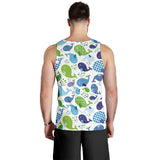 Whale Stripe Dot Pattern Men Tank Top