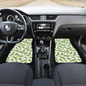 Green Peas Pattern Print Design 02 Front and Back Car Mats