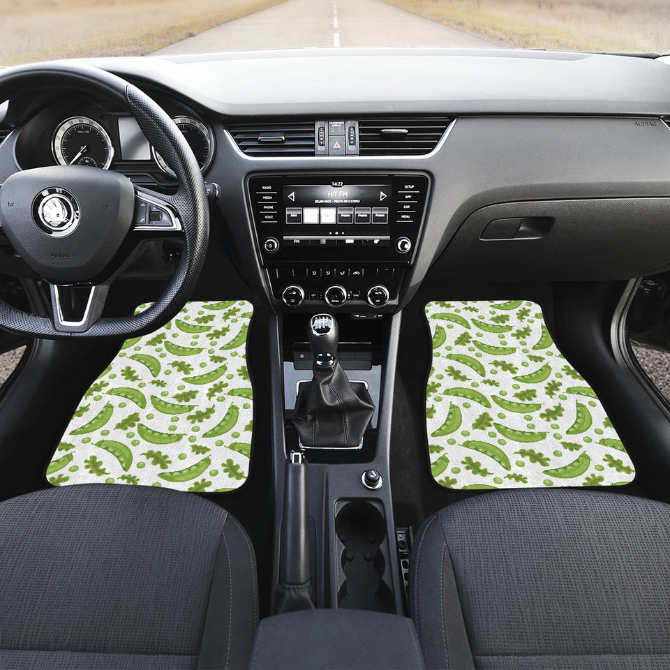 Green Peas Pattern Print Design 02 Front and Back Car Mats