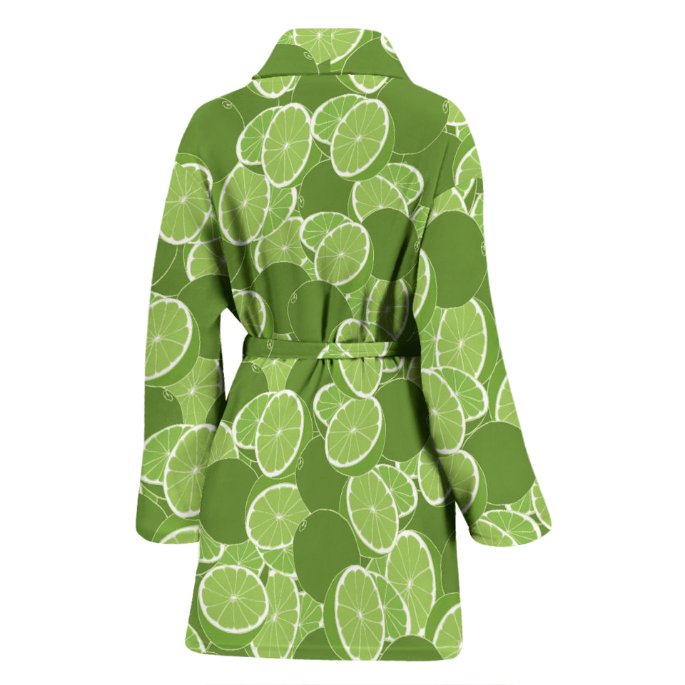 Lime Pattern Background Women Bathrobe