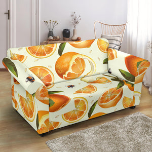 Orange Pattern Loveseat Couch Slipcover