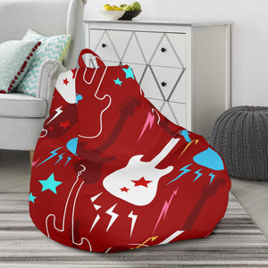 Electical Guitar Red Pattern Bean Bag Cover