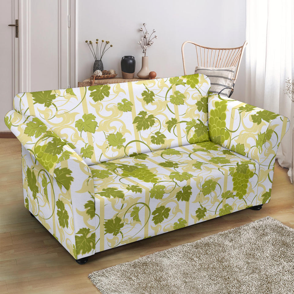 Grape Pattern Background Loveseat Couch Slipcover