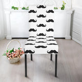 Mustache Beard Pattern Print Design 05 Dining Chair Slipcover
