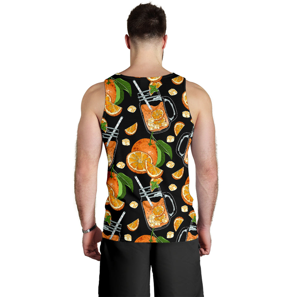 Orange Ice Orance Juice Pattern Men Tank Top