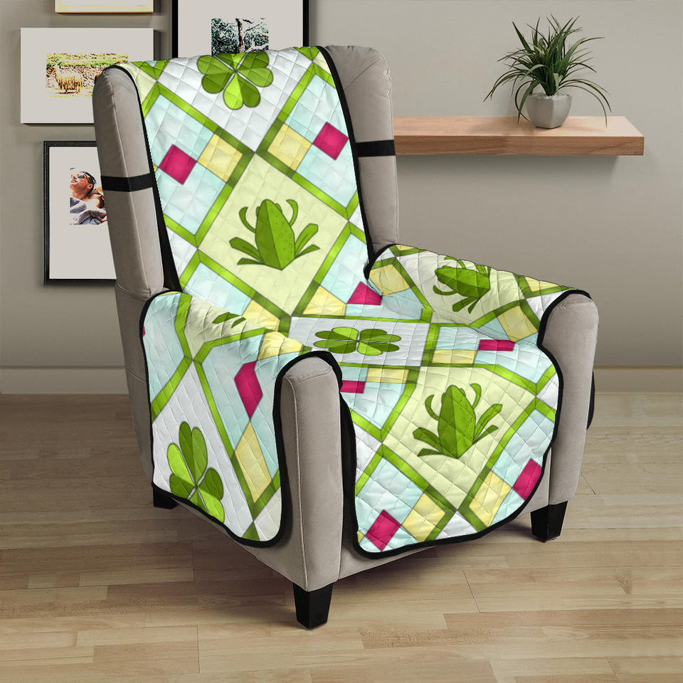 Frog Clover leaves Pattern Chair Cover Protector