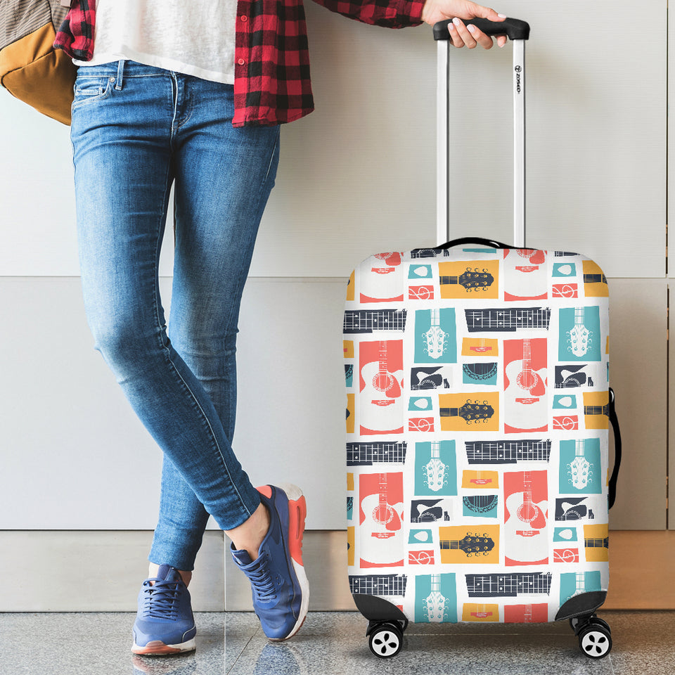 Guitar Pattern Background Luggage Covers