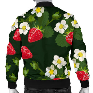 Strawberry Pattern Background Men Bomber Jacket