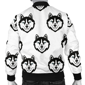 Siberian Husky Pattern Men Bomber Jacket